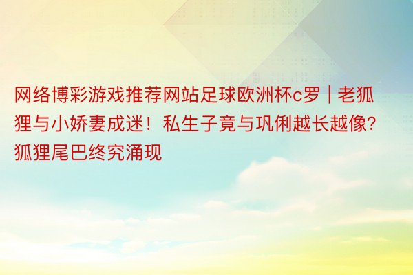 网络博彩游戏推荐网站足球欧洲杯c罗 | 老狐狸与小娇妻成迷！私生子竟与巩俐越长越像？狐狸尾巴终究涌现